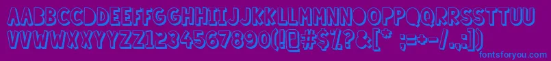 LazySundayShadow Font – Blue Fonts on Purple Background