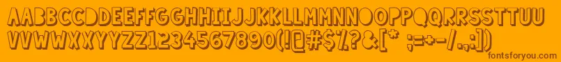 LazySundayShadow-fontti – ruskeat fontit oranssilla taustalla