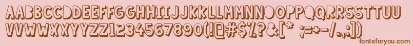 LazySundayShadow Font – Brown Fonts on Pink Background
