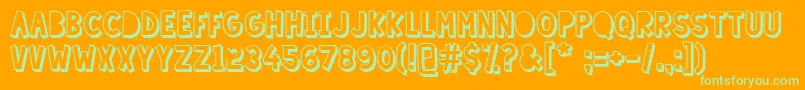 LazySundayShadow Font – Green Fonts on Orange Background