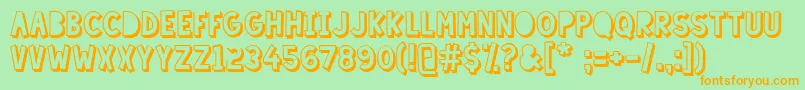 LazySundayShadow Font – Orange Fonts on Green Background