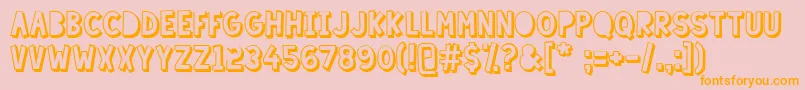 LazySundayShadow Font – Orange Fonts on Pink Background