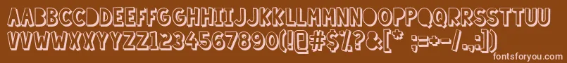 LazySundayShadow Font – Pink Fonts on Brown Background