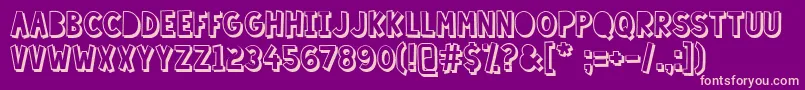 LazySundayShadow Font – Pink Fonts on Purple Background