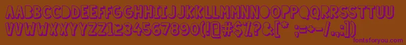 LazySundayShadow Font – Purple Fonts on Brown Background