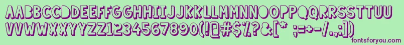 LazySundayShadow Font – Purple Fonts on Green Background