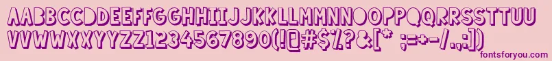 LazySundayShadow Font – Purple Fonts on Pink Background