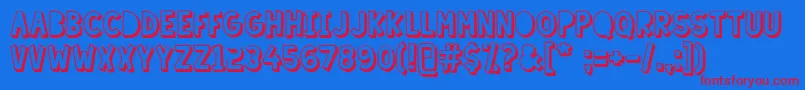 LazySundayShadow Font – Red Fonts on Blue Background