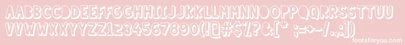 LazySundayShadow-Schriftart – Weiße Schriften auf rosa Hintergrund
