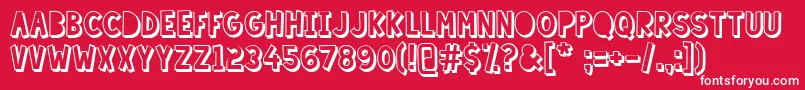 LazySundayShadow Font – White Fonts on Red Background