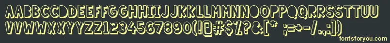 LazySundayShadow Font – Yellow Fonts on Black Background
