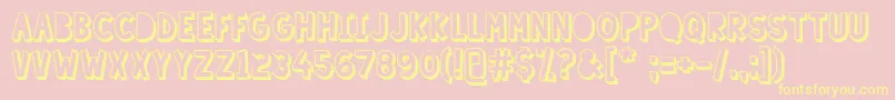 LazySundayShadow Font – Yellow Fonts on Pink Background