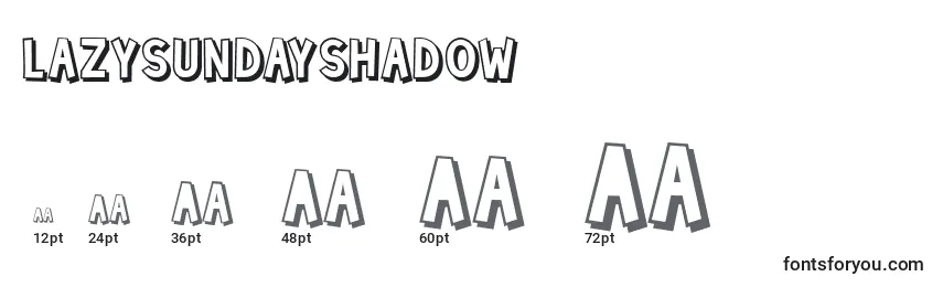 Размеры шрифта LazySundayShadow