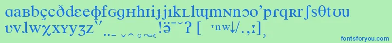 TimesPhoneticIpa-fontti – siniset fontit vihreällä taustalla