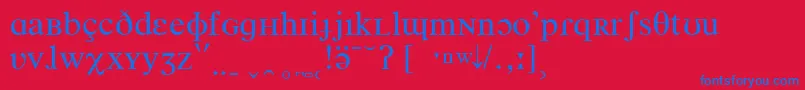 TimesPhoneticIpa-Schriftart – Blaue Schriften auf rotem Hintergrund