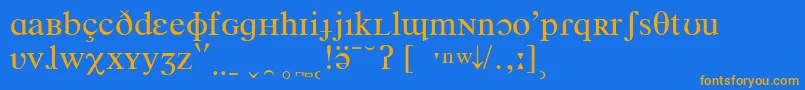 フォントTimesPhoneticIpa – オレンジ色の文字が青い背景にあります。