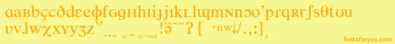 フォントTimesPhoneticIpa – オレンジの文字が黄色の背景にあります。