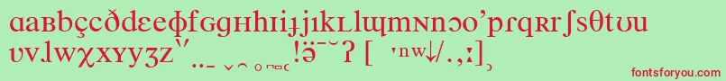 Czcionka TimesPhoneticIpa – czerwone czcionki na zielonym tle