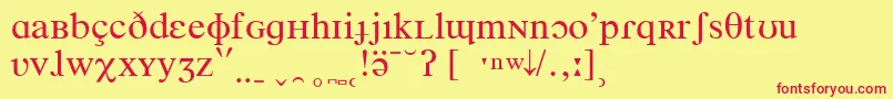 Czcionka TimesPhoneticIpa – czerwone czcionki na żółtym tle