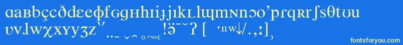 Fonte TimesPhoneticIpa – fontes amarelas em um fundo azul