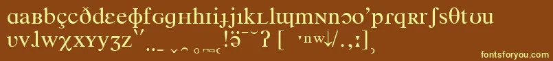 Czcionka TimesPhoneticIpa – żółte czcionki na brązowym tle