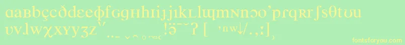 フォントTimesPhoneticIpa – 黄色の文字が緑の背景にあります