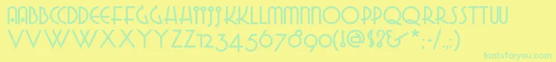 Gradgn Font – Green Fonts on Yellow Background