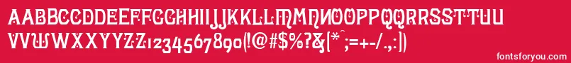 LunariaModern Font – White Fonts on Red Background