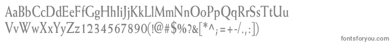 WeissBoldCn-fontti – harmaat kirjasimet valkoisella taustalla