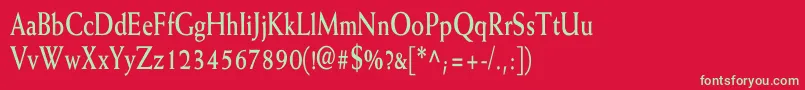 WeissBoldCn Font – Green Fonts on Red Background