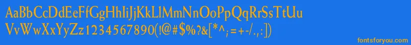 WeissBoldCn Font – Orange Fonts on Blue Background