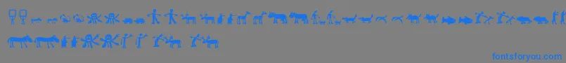 Llhulluporo Font – Blue Fonts on Gray Background