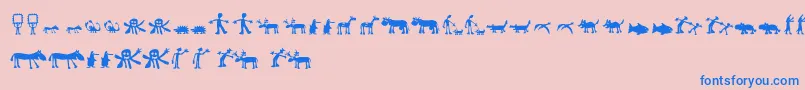 Llhulluporo Font – Blue Fonts on Pink Background