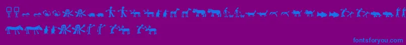 Fonte Llhulluporo – fontes azuis em um fundo violeta