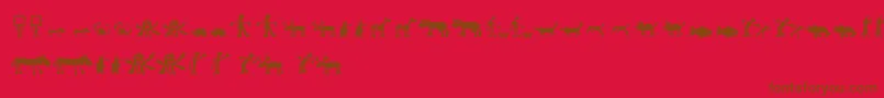 Llhulluporo-fontti – ruskeat fontit punaisella taustalla