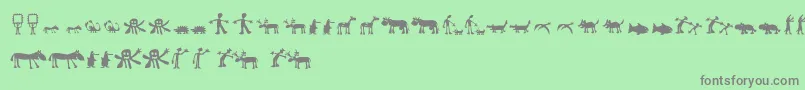 Llhulluporo Font – Gray Fonts on Green Background