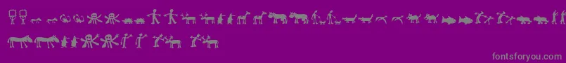 Fonte Llhulluporo – fontes cinzas em um fundo violeta