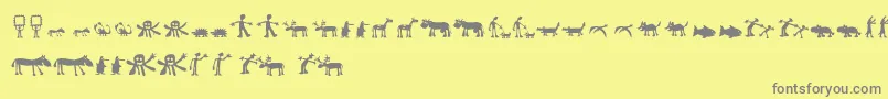 Llhulluporo Font – Gray Fonts on Yellow Background