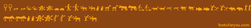 Llhulluporo-fontti – oranssit fontit ruskealla taustalla