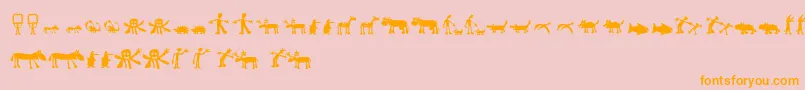 fuente Llhulluporo – Fuentes Naranjas Sobre Fondo Rosa