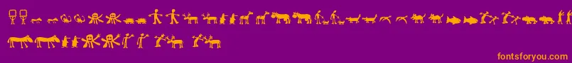 Llhulluporo-fontti – oranssit fontit violetilla taustalla