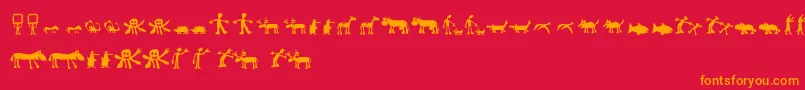 Llhulluporo Font – Orange Fonts on Red Background