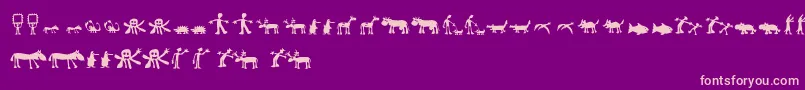 Fonte Llhulluporo – fontes rosa em um fundo violeta