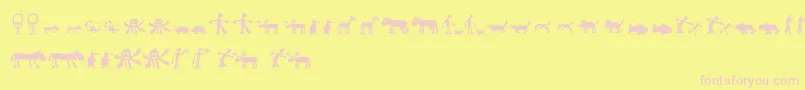 Llhulluporo Font – Pink Fonts on Yellow Background