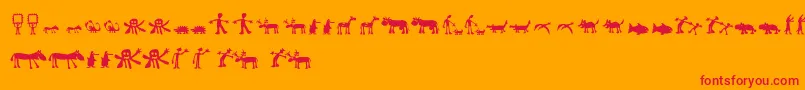 Llhulluporo Font – Red Fonts on Orange Background