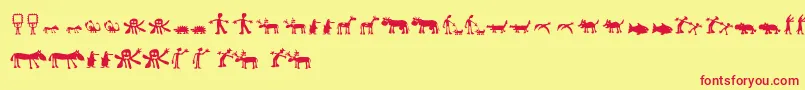 Llhulluporo Font – Red Fonts on Yellow Background