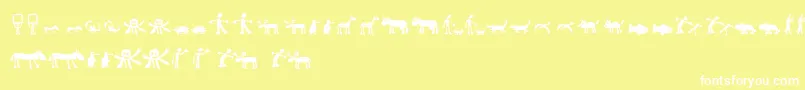 Llhulluporo Font – White Fonts on Yellow Background