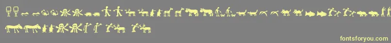 Llhulluporo Font – Yellow Fonts on Gray Background