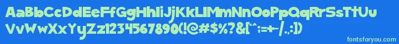 ScGumKids Font – Green Fonts on Blue Background