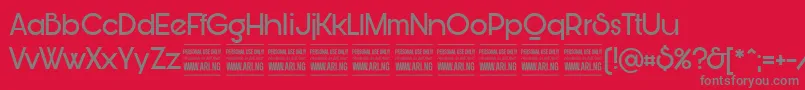 BunyaRegularPersonal Font – Gray Fonts on Red Background